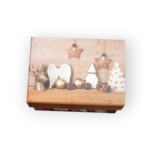 Karácsonyi doboz téglalap barna 11 x 7,5 cm