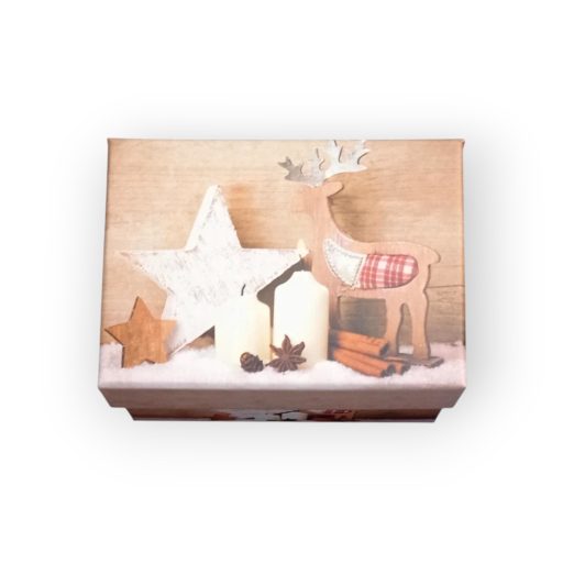 Karácsonyi doboz téglalap barna 11 x 7,5 cm