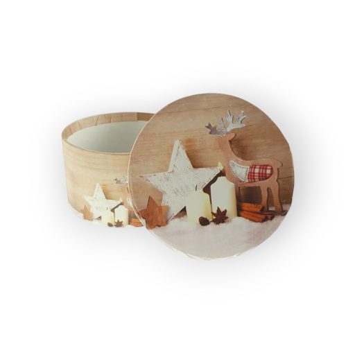 Karácsonyi Doboz Barna Kerek