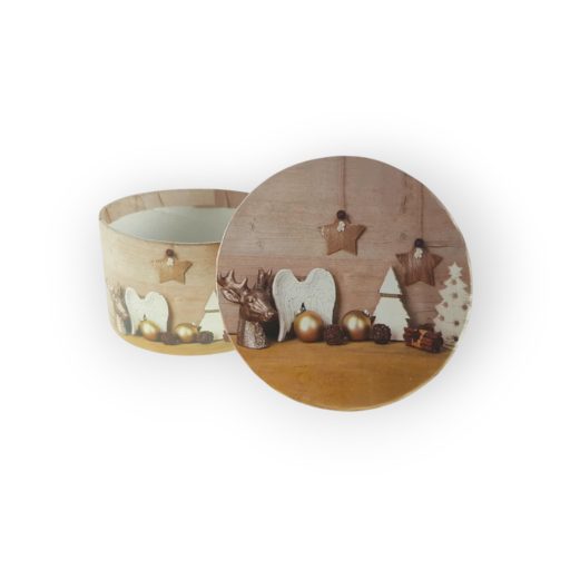 Karácsonyi Doboz Barna Kerek