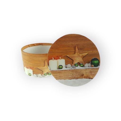 Karácsonyi Doboz Barna Kerek