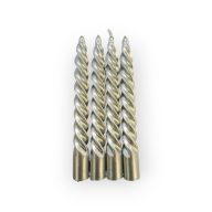 Csavart Gyertya 20 Cm Metál Ezüst 4 Db - Os