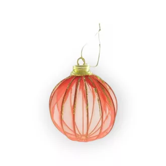   Lampion Hatású Karácsonyfa Dísz, Organza, 3 Darab / Csomag, 8 Cm