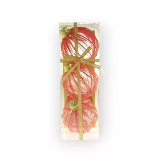   Lampion Hatású Karácsonyfa Dísz, Organza, 3 Darab / Csomag, 8 Cm