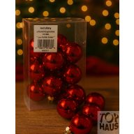 Gömb Üveg 3Cm Piros Fényes S/18