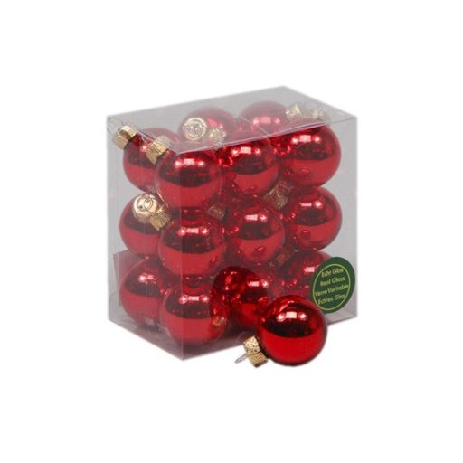 Gömb Üveg 3Cm Piros Fényes S/18