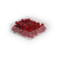 Piros befűzős üveg gömb 2 cm