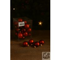 Gömb Üveg 3Cm Málna Piros Fényes-Matt S/18