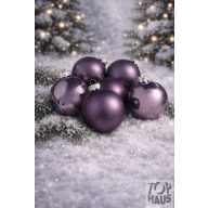 Fagyos lila üveg gömb 8cm