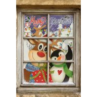 Ablak matrica Hóemberek 30x42cm