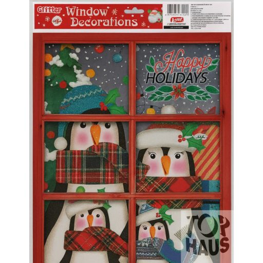 Ablak matrica Hóemberek 30x42cm