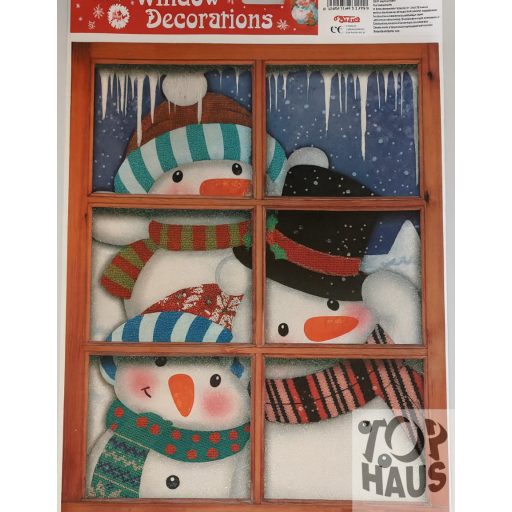 Ablak matrica Hóemberek 30x42cm