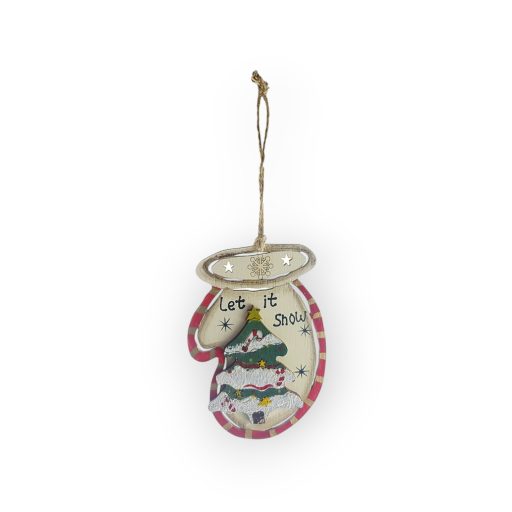 Kesztyű/Zokni Formájú Karácsonyfa Dísz 12,5x8,5cm