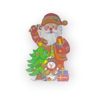 Télapó+Hóember Karácsonyfával 88Cm