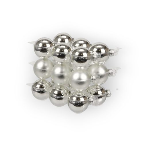 Gömb Üveg 4Cm Ezüst Fényes-Matt S/18