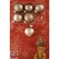 Gömb Üveg  8Cm Grafit Szürke Fényes-Matt 6Db-Os