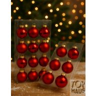 Gömb Üveg 4Cm Piros Fényes-Matt S/18