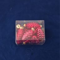 Toboz üveg 6 cm piros fényes-matt S/12