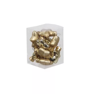 Csillag Üveg 4Cm Arany Fényes-Matt S/12