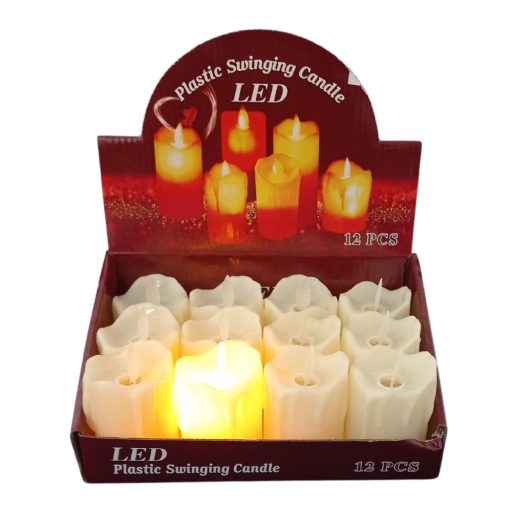 Led gyertya fehér/tört fehér 5x7cm