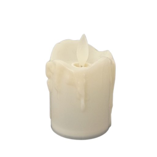 Led gyertya fehér/tört fehér 5x7cm