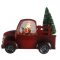 Lámpás Autó Fenyőfával Télapóval Piros