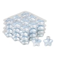 Üveg Csillag 4Cm Világos Kék Matt-Fényes 