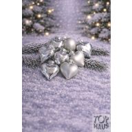 158432 Szív üveg 4cm vízkék fényes-matt S/12 