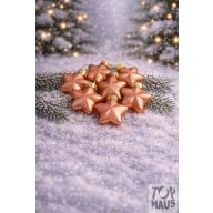 Csillag Üveg 4Cm Barack Fényes-Matt S/12