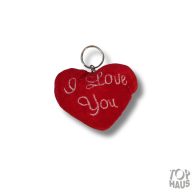 Plüss Szívecske kulcstartó