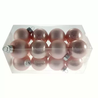 Gömb Üveg 3,5Cm Rózsaszín Fényes-Matt S/16