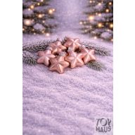 Csillag üveg 4cm rózsaszín fényes-matt S/12