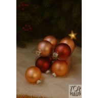 Gömb Üveg 8 Cm Hibiszkusz Fényes/Matt S/6