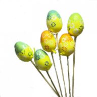 Húsvéti Tojás Pálcán 6Db-Os Dekoráció