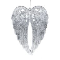 Angyalszárny Glitteres Műanyag 14,5X11X2 Cm Ezüst 