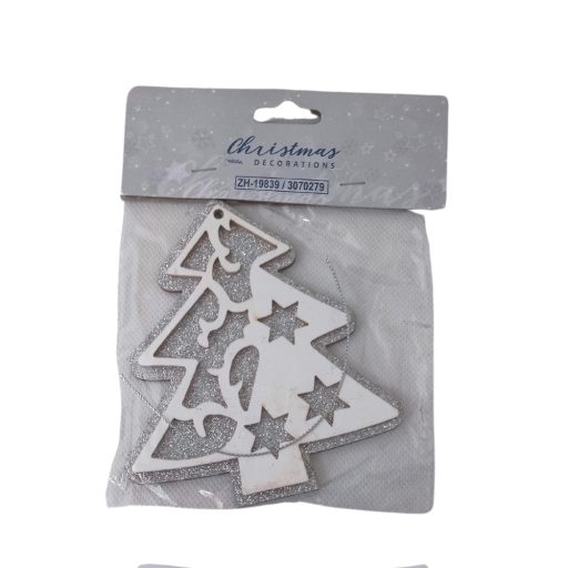 Fa akasztós dísz fenyő-rén angyal 19cm