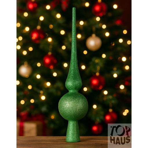 Csúcsdísz 29 cm zöld  3 féle  js171192