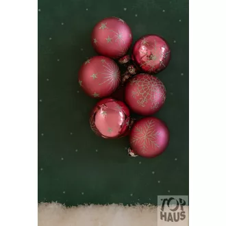 Gömb Üveg 7,5Cm Festett Mályva 1 Darab
