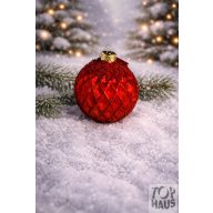 Gömb üveg 8cm piros matt 