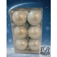 Karácsonyi ezüst műa.gömb 7cm 12db-os 