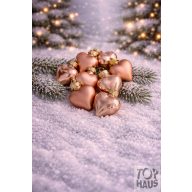 231432 Szív üveg 4cm barack fényes-matt S/12