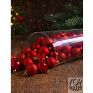 Piros műanyag dísz vegyes