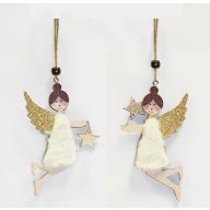  Fa Angyal Fehér-Arany 13X9Cm