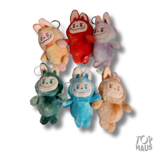 Labubu színes plüss kulcstartó