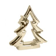 Porcelán fenyőfa áttört arany 15cm 