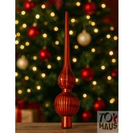 Csúcsdísz piros műanyag