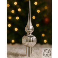 Csúcsdísz ezüst műanyag 