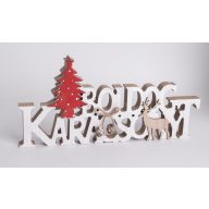 Fa Boldog Karácsonyt Fehér/Piros Ffa 28x14cm