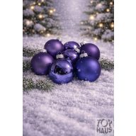 Lila üveg gömb 6cm 055406