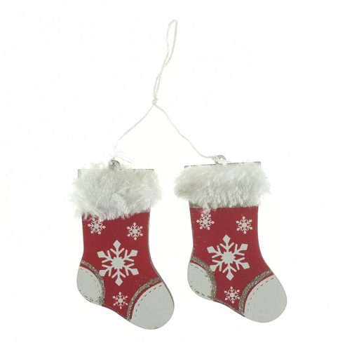 Karácsonyi Dekor , Zokni Pár 10Cm Akasztós 